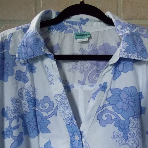 Sara Morgan XXL Women's Coastal Grandma 3/4' Sleeve Floral Top - Picture 2 of 8